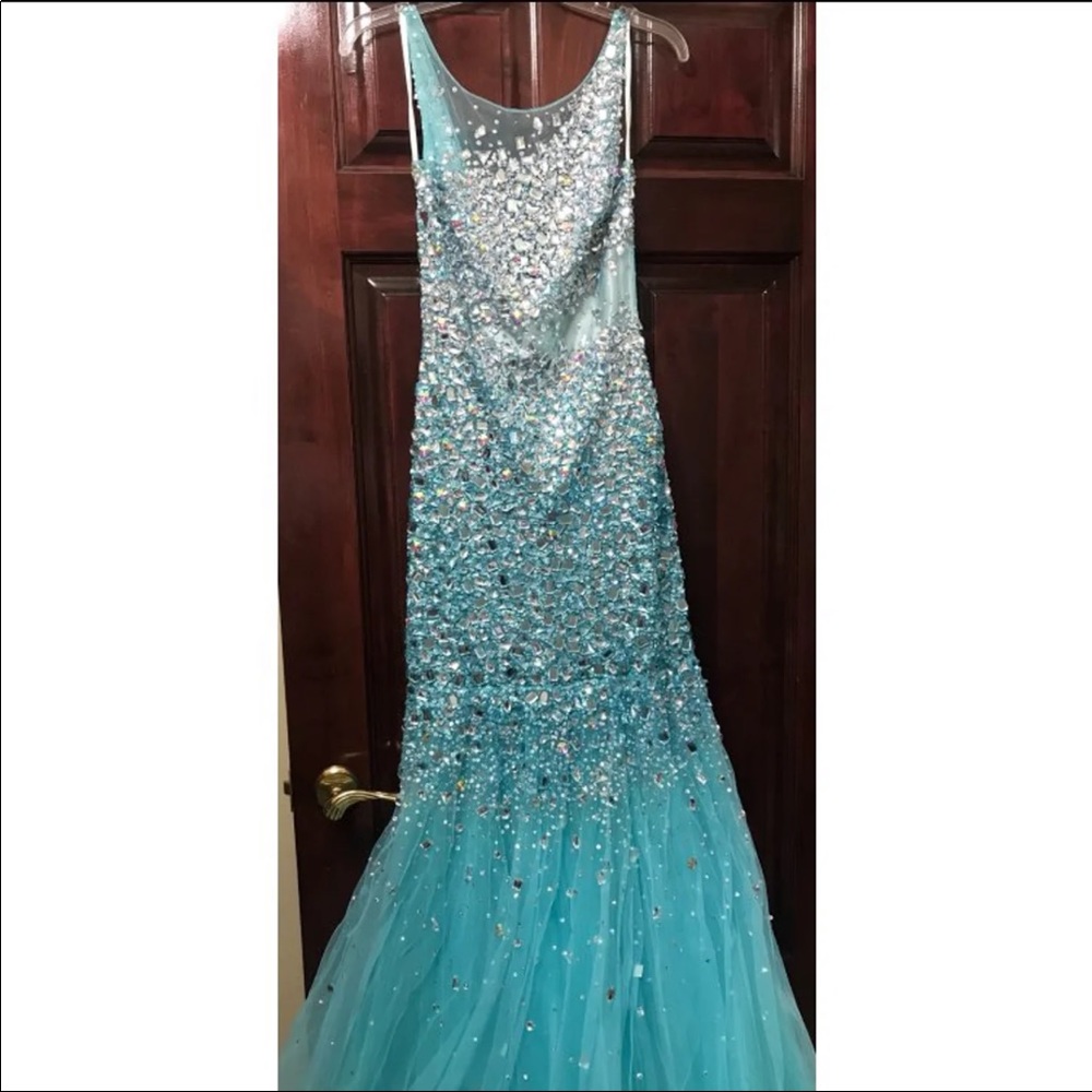 Baby Blue Gem Prom Dress